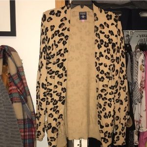 Pink Long Leopard Cardigan